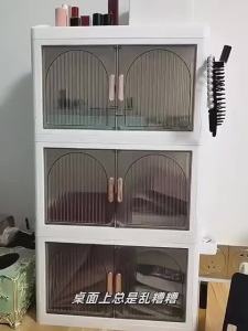 Tủ Lưu Trữ Mỹ Phẩm Đa Tầng Nhựa Trong SuốtCó thể gập lại Hộp lưu trữ mỹ phẩm đa chức năng.làm bằng nhựa PP chống bụi.