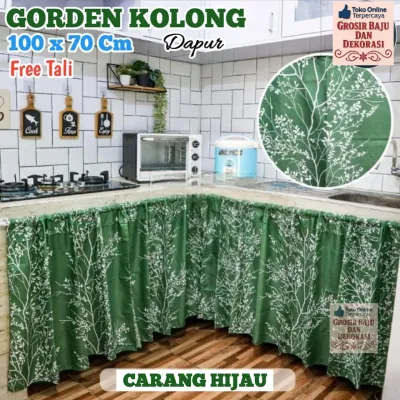 PROMO BELI 1 ISI 2 GORDEN KOLONG DAPUR 100 X 70 CM + TALI MOTIF LOVE UNGU