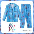 Cow StellaLou Ultraman Pikachu New Cartoon Children's Pajamas Long-sleeved Thin Section Spring and Autumn Cardigan Lapel Cute Middle and Older Children's Home Wear Set Summer 0000. 