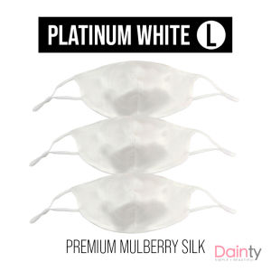 3x Premium Mulberry Silk Face Mask with Filter - Gold Breathable Reusable Comfortable Soft for Women Bridal Wedding Men | Dainty