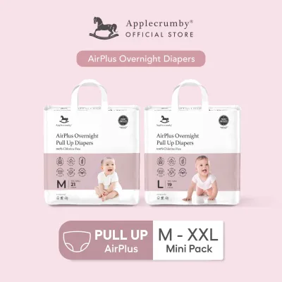 [2 Packs Mini] Applecrumby® AirPlus Overnight Diapers