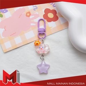 MallMainan-C1160 Keychain Gantungan Kunci Awan Bintang Kilat / Liontin Gantungan Kunci Kartun Anak