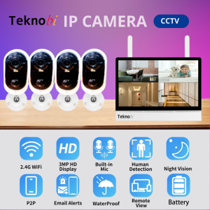 Kamera CCTV IP Camera Teknobi Wireless Baterai Q3 NVR Monitor Solar