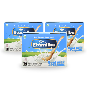 PAKET 3 BOX Susu Kambing Etawa Etamilku GoatMilk Plus Propolis Asli BPOM