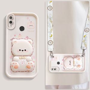 เคสสำหรับ Huawei Y6 Pro 2019 เคสศัพท์ Huawei Y6s เคสนิ่มซิลิโคนกันกระแทก ดีไซน์ใหม่สวยงามพร้อมที่จับและสายคล้องสำหรับผู้หญิง JTXXZJGS01