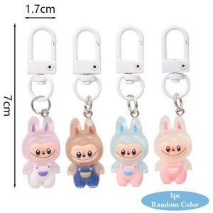 Phim Hoạt Hình Labubu búp bê vải nhung Keychain Dễ Thương Quái Vật Anime Búp bê thỏ Ba Lô Túi Đính Mặt dây đồ trang trí treo móc treo chìa khóa xe món quà hạt trang trí Cho Người Bạn Tốt Nhất