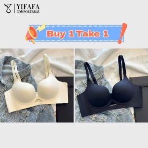 YIFAFA บราไร้รอยต่อ (ซื้อ1ต่อ1) บราไร้รอยต่อหน้าอกเล็กสไตล์สปอร์ตสปอร์ตบราแบบนิ่มไร้รอยต่อสุดฮอตสำหรับรองรับเสื้อยกทรงไร้สายบราแบบดัน32-38 AB