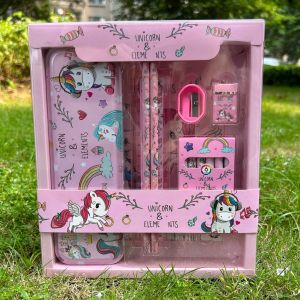 YY. Kids stationery set with crayon /Sanrio Pencil Case with stationery set /birthday gift/ childrens Day gift box.