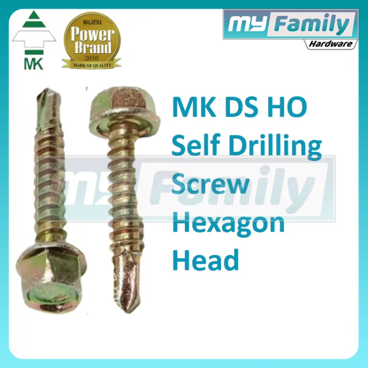 MK Brand 100 Pcs/Pack DS HO Self Drilling Screw Hexagon Head 10# 12# 5/ ...