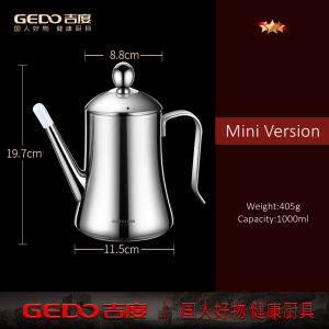 Ultra Thick Pure 304 Stainless Steel Kitchen Oil Kettle LFGB Certification Oiler 1300ml Bionic Design Eagle Beak Spout Oil Can2026