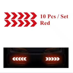 10PCS STIKER REFLEKTIF PANAH MOBIL BUMPER BELAKANG STIKER REFLEKTIF PEMANTUL CAHAYA MOTOR MOBIL SEPEDA HELEM TRUK - STK-BLUE