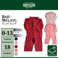 ANYSON WEAR Baju Melayu Kids - Kurta Teluk Belanga Budak Lelaki Red / Merah. 