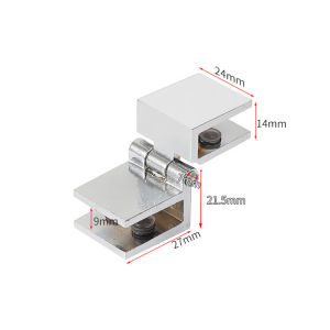 90°/180° Glass Door Hinge No Punch Display Cabinet Hinges Double Side Swivel Hinges