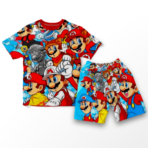 Code8.id PAKET SETELAN PRINTING FULLPRINT KARAKTER KARTUN BAHAN ADEM UKURAN S-XXL USIA 1-10 TAHUN