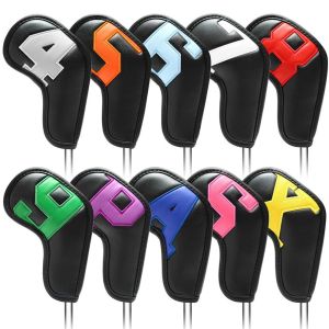 BLACKON Quà tặng cho người chơi gôn Phụ kiện Cao cấp Gradients Da PU 4-9 ASPX Bọc sắt dành cho chơi gôn Nắp bảo vệ Nắp gôn Bọc đầu câu lạc bộ gôn