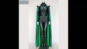 Cool 3 Ragnarok Supervillain Hela Cosplay Costume Jumpsuit Bodysuit Cloak Halloween Cosplay Costumes for Aldult Women ㏇ X0413