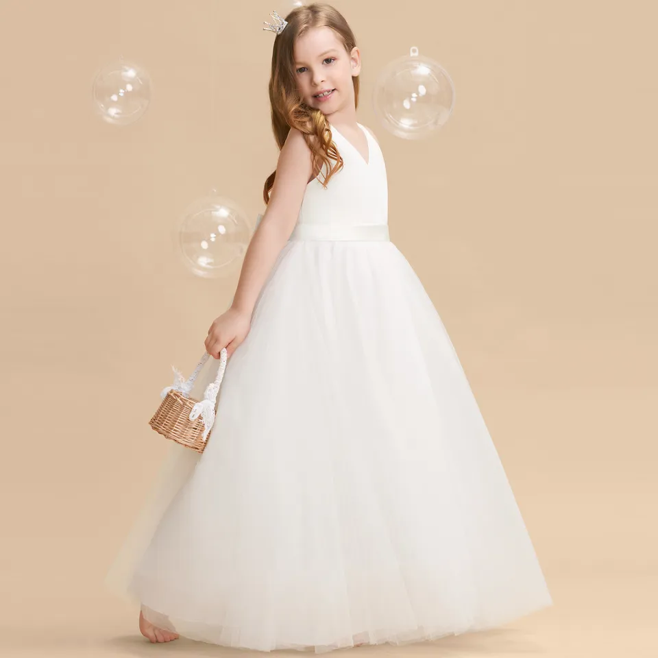 Fluffy Tulle Baby Dresses For Girls 2-7 Year Birthday Flowers Party Kids  Dress for Girls