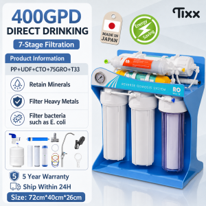 Tixx All-in-One Water Purifier 600GPD RO 7-Stage Filtration Water Filter Reverse Osmosis Machine PPC+RO Safe Drinking For Baby