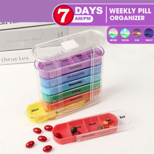 Portable 28 Grids7 Days Pill Box Color Stackable 4 Days Medication Storage Dispenser Plastic Pill Storage Box