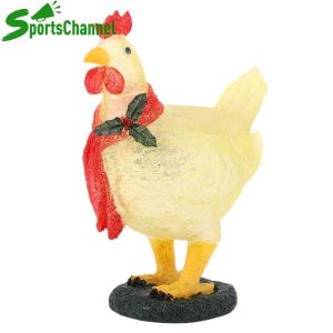 Solar Chicken Statue Decor Light Warm Yellow Outdoor Chicken Solar Light Waterproof Funny Resin Chicken Light for Outdoor Patio Yard Art Decoration