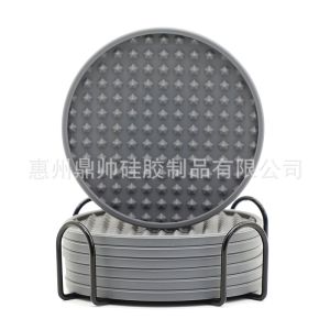 7PCS/SET Round Non-slip Cup Ma Silicone Drink Coasters Holder Coffee Tea Table Mat
