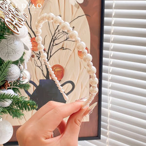 YIN WEI Fashion red hair band female 2024 new pressure hair washing face headband bow wave nodding ornaments