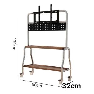 FFBH Stainless Steel Television Special Removable Floor Support Wheel 43-75 Inches Universal Living Room Bedroom Television Support T6H1N