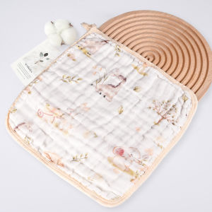 Baby Cotton Drool Bibs Feeding Bibs Face Towel Bath Towel Super Soft & Absorbent 6 layers Bib Drool Pad 30*30cm