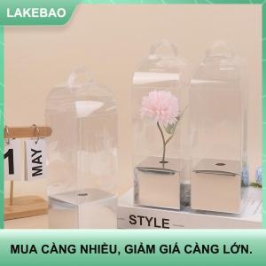 【LAKEBAO】 1 5PCS Valentine cầm tay hộp hoa trong suốt PVC hoa sắp xếp Hộp hoa hồng Hộp Hoa duy nhất bó hoa Bao bì hộp