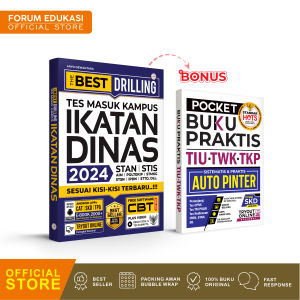 BUKU IKATAN DINAS 2024 THE BEST DRILLING TES MASUK KAMPUS IKATAN DINAS 2024 BONUS POCKET TIU TWK