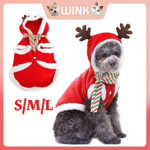Puppy Christmas Costume Festival Small Dog Red Hoodies Elk Sweater Coat for Small Dog Cat