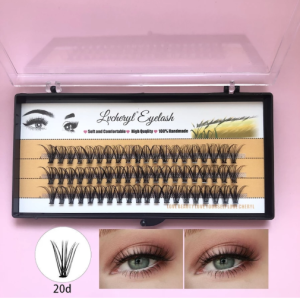 Lvcheryl 10d/20d Ekstensi Bulu Mata Alami Profesional Buatan Tangan Pasang Sendiri di Rumah Bulu Mata Palsu Tunggal Bervolume Model Korea Panjang Lembut Halus Alami Natural