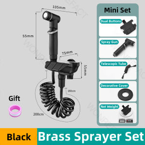 Bathroom Mini Brass Faucet Bidet Sprayer Toilet Bidet Flush Set Double Switch Universal Household Shower for Quick Cleaning