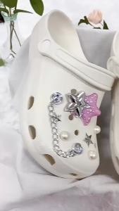 [Free Shipping] Shoe Chains Shoe Pendants Diamond-Encrusted Chains Clog Shoe Accessories Brooches DIY Pearl Phone Cases High Heels Casual Shoes