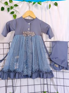 DENIM SERIES! Dress Kids & Baby Perempuan / Gamis Anak set Hijab / Gamis Anak Perempuan