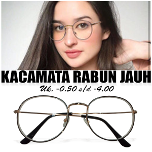[PROMO] Kacamata Model Retro MINUS-0.50 s/d -4.00 Korea Fashion Pria / Wanita / Remaja / Dewasa / Mata Yang Burem Jarak Jauh Bentuk Oval Hitam Gold Full Besi Ada Nosepad - OPTIK MINUS MURAH LANGSUNG PAKAI