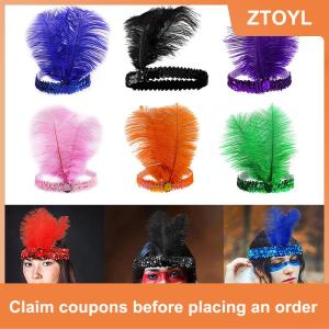 【ZTOYL】 Sequins lông pha lê Headband Ấn Độ lông headdress kỳ nghỉ bên Ấn Độ hairband Thời Trang Phụ nữ tóc phụ kiện