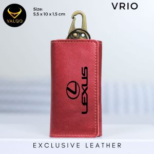 [VALQO] VRIO Marun Gantungan kunci kulit sapi Dompet STNK untuk Mobil Motor
