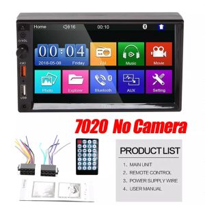 7021B 2 Din Car Stereo Audio Radio Bluetooth 7" HD 2Din 7 Inch Touch Screen Monitor MP5 Player SD FM USB Rear View Camera