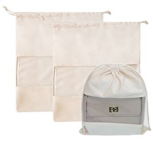 HEFEI 3Pcs Large Capacity Handbag Dustproof Bag Drawstring S M L Shoes Travel Organizer Luxury Space Saving Visual Dust Cover Business