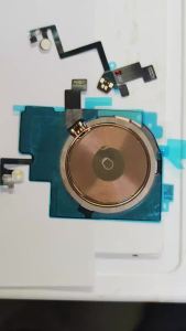 Wireless Charging Coil NFC Antenna Replacement With Led Flash Light Flex Cable For iPhone 15 Plus 16 Pro Max Parts