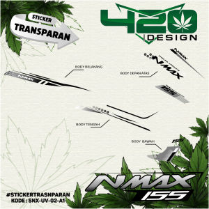 Striping stiker transparan uv variasi motor nmax lama - striping transparan motor nmax 2015 sampai 2019 custom motif - kode snx-uv - 420 Design