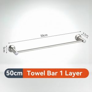 304 Stainless Steel Double Towel Rack Wall Mounted Bathroom Towel Bar Holder