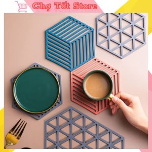 Đế Lót Ly Cốc - Miếng Lót Nồi Hình Lục Giác Bằng Nhựa Tpr Đàn Hồi Chịu Nhiệt - HÀNG CÓ SẴN