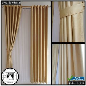 GORDEN JENDELA PENDEK UKURAN 1 METER Gorden Blackout Smokring Polos Embos Tebal Horden smokring tinggal pasang korden super cantik bayak pilihan warna dan ukuran gorden terbaru mewah  2023 tirai kedap cahaya gorden pintu jendela hordeng kamar korden gelem