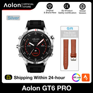 Aolon GT6Pro Smart Watch Compass HD Bluetooth Call Flashlight Amoled Smartwatch Waterproof For Man