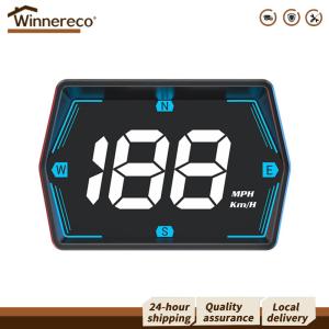 [Winnereco Flagship Mall] Car Digital GPS Speedometer HD LED Display Digital GPS HUD Compass GPS Speed Meter Overspeed Alarm KMH MPH Display