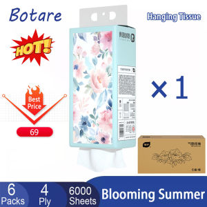 【6 packs】Botare Air Cushion Tissue Deluxe Soft Pack Facial Tissue Large 4-ply Baby tissue 1000 sheets