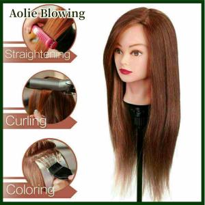 Aolie Professional Manequin head Human Hair Barber Practice Hairstyle Hairdresser Doll