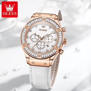 OLEVS Watch For Women Original Waterproof Casual Korean Style Luxury Multifunction Chronograph Luminous Calendar Girls Gift